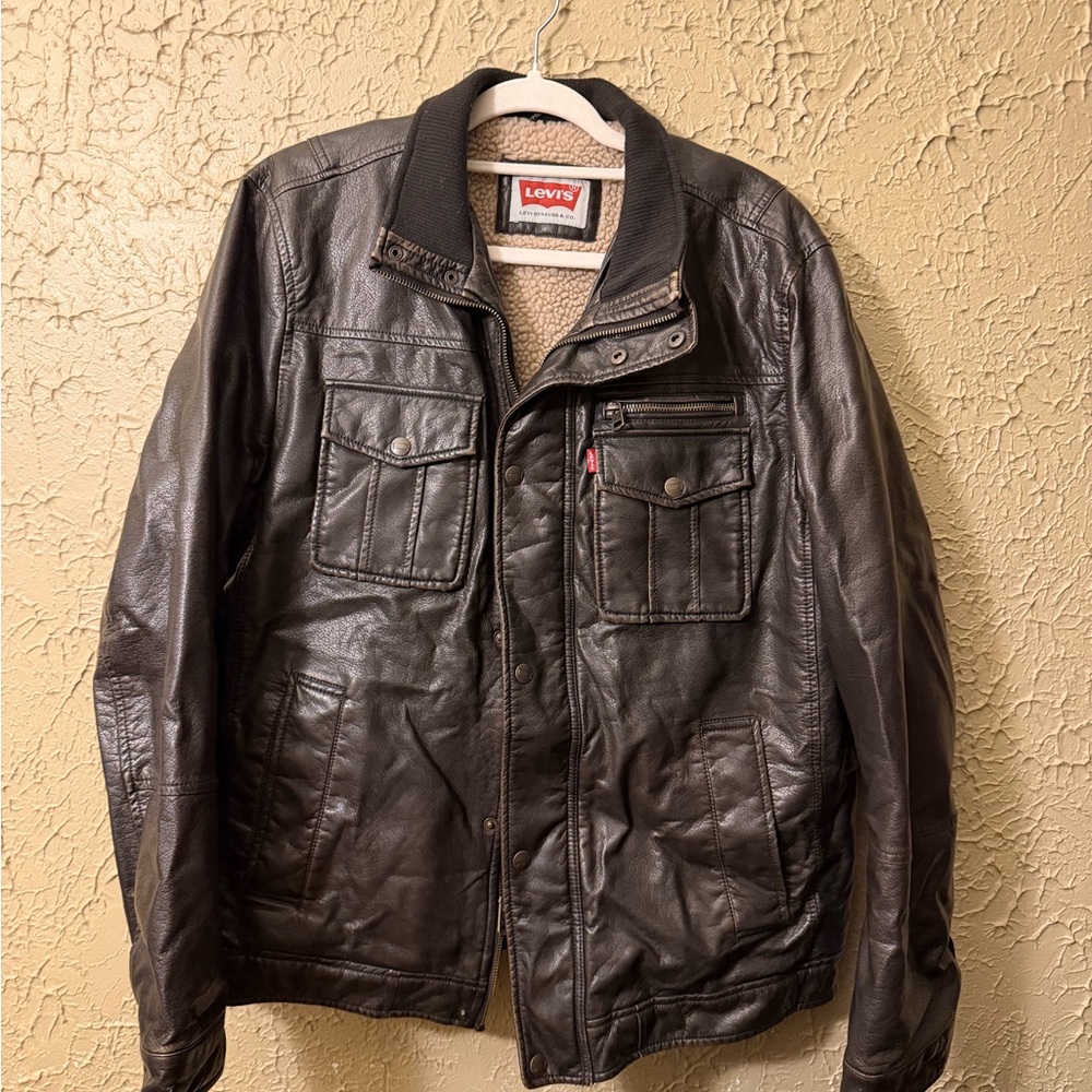Levi's Men’s Dark Brown Leather Field Jacket